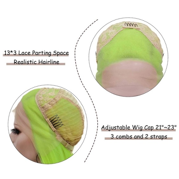 Lime Green Lace Front Wig - Picture 5 of 6
